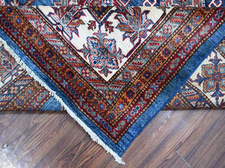 8'0" x 9'11" New Hand Knotted Blue Wool Rectangle Oriental Rug - MOA10288914