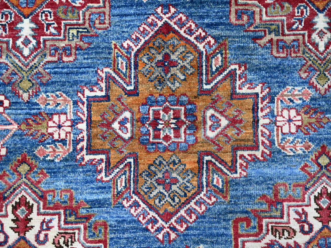 8'0" x 9'11" New Hand Knotted Blue Wool Rectangle Oriental Rug - MOA10288914