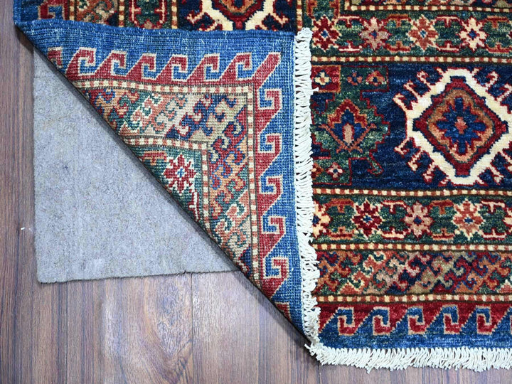 9'8" x 13'7" New Hand Knotted Blue Wool Rectangle Oriental Rug - MOA10289081