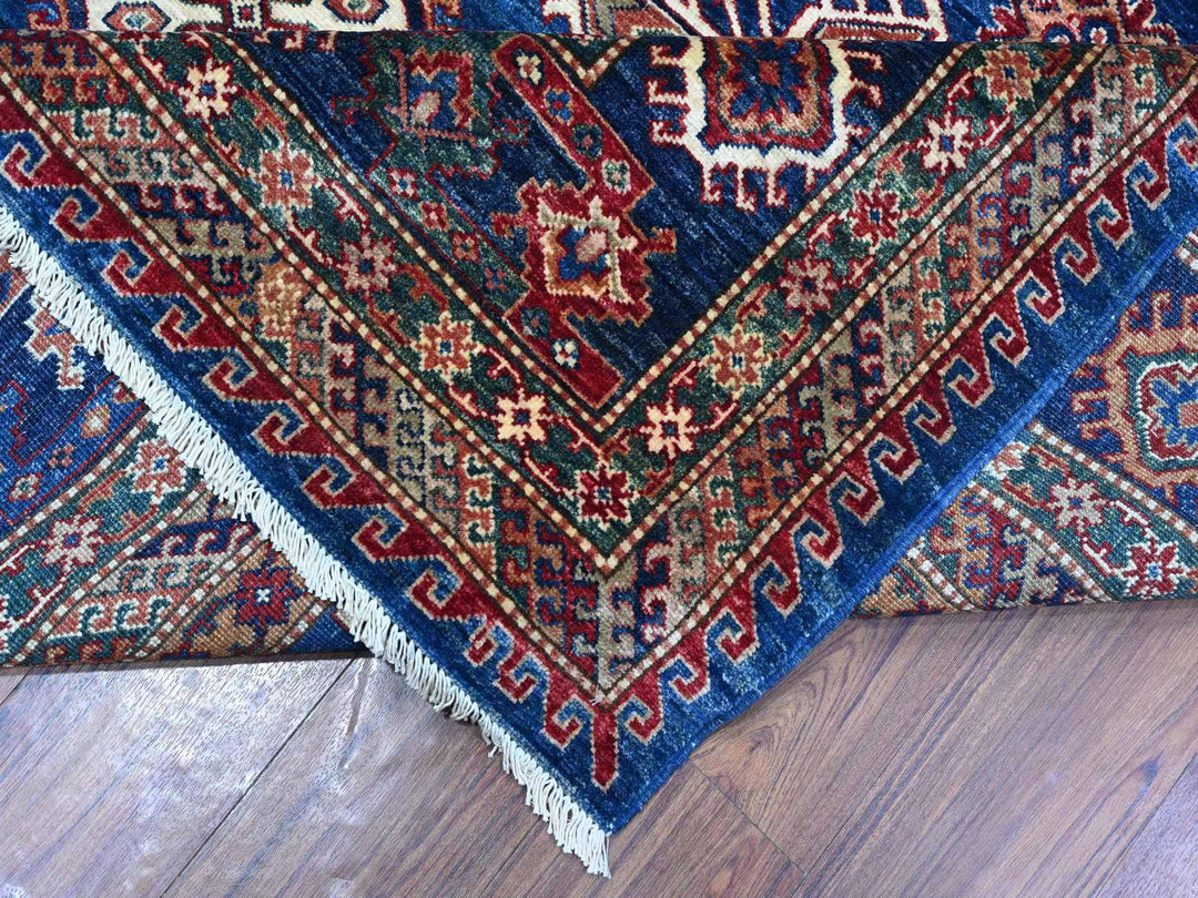 9'8" x 13'7" New Hand Knotted Blue Wool Rectangle Oriental Rug - MOA10289081