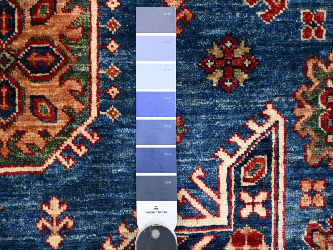 9'8" x 13'7" New Hand Knotted Blue Wool Rectangle Oriental Rug - MOA10289081