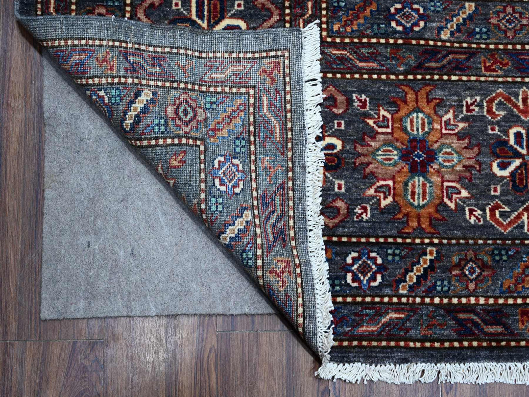 8'11" x 12'1" New Hand Knotted Grey Wool Rectangle Oriental Rug - MOA10289084