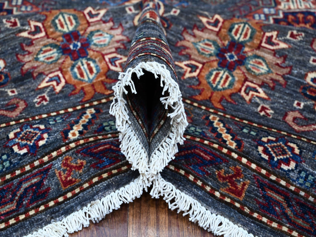 8'11" x 12'1" New Hand Knotted Grey Wool Rectangle Oriental Rug - MOA10289084