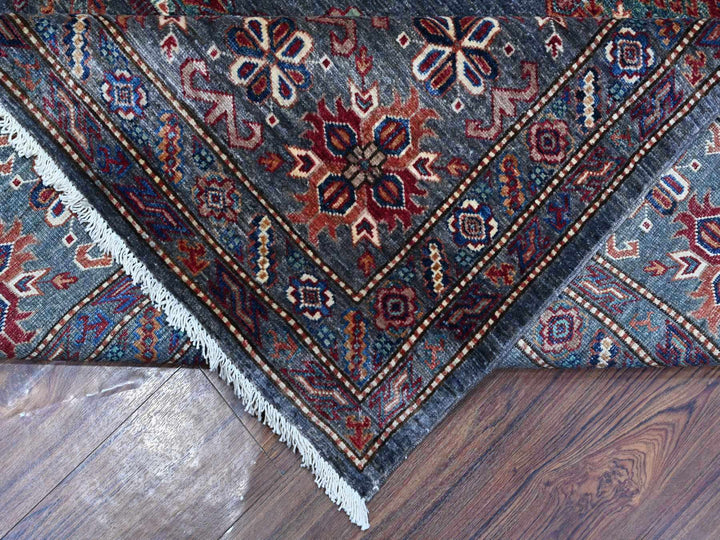 8'11" x 12'1" New Hand Knotted Grey Wool Rectangle Oriental Rug - MOA10289084