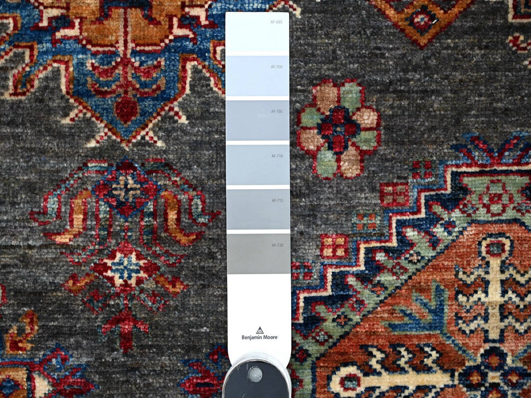 8'11" x 12'1" New Hand Knotted Grey Wool Rectangle Oriental Rug - MOA10289084