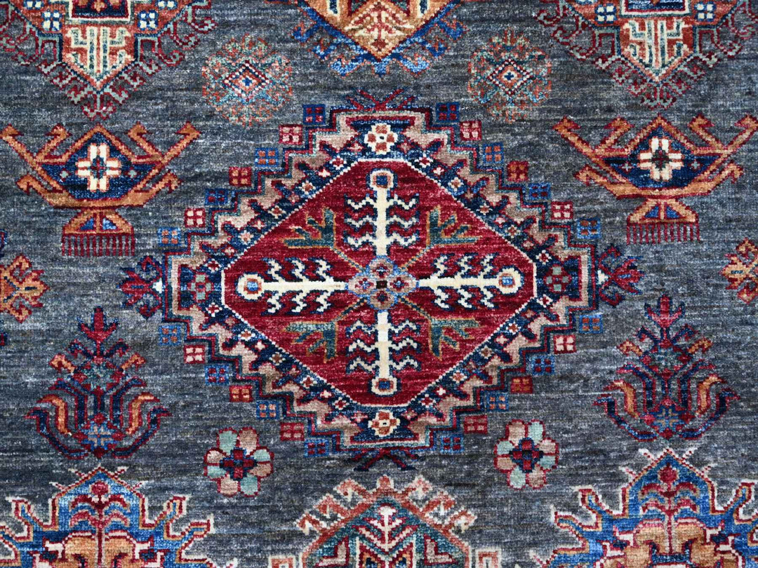 8'11" x 12'1" New Hand Knotted Grey Wool Rectangle Oriental Rug - MOA10289084