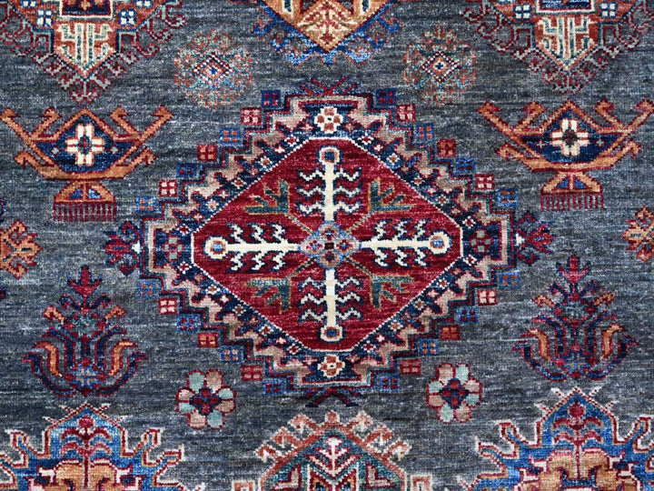 8'11" x 12'1" New Hand Knotted Grey Wool Rectangle Oriental Rug - MOA10289084