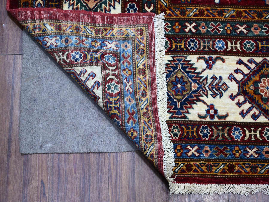 8'1" x 10'3" New Hand Knotted Red Wool Rectangle Oriental Rug - MOA10289092