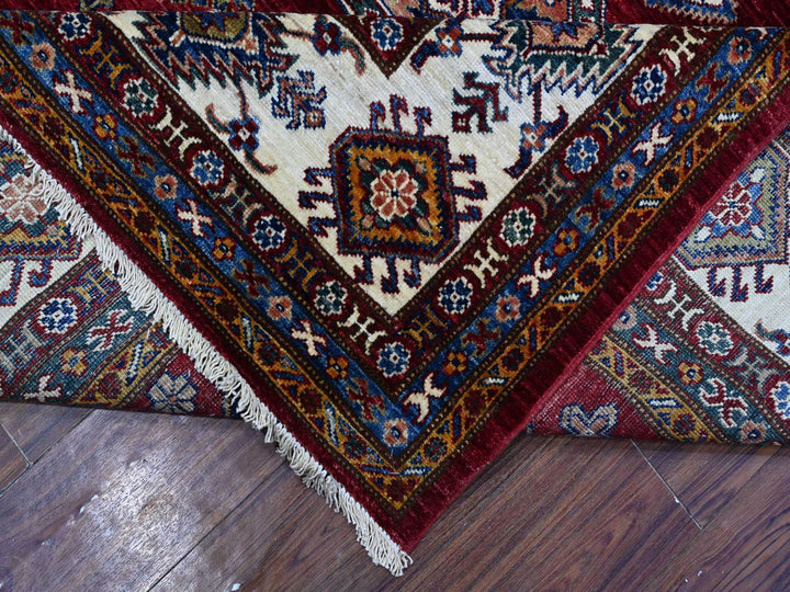 8'1" x 10'3" New Hand Knotted Red Wool Rectangle Oriental Rug - MOA10289092