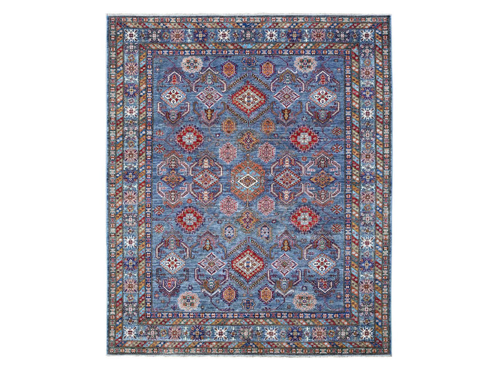 8'0" x 9'6" New Hand Knotted Grey Wool Rectangle Oriental Rug - MOA10289095