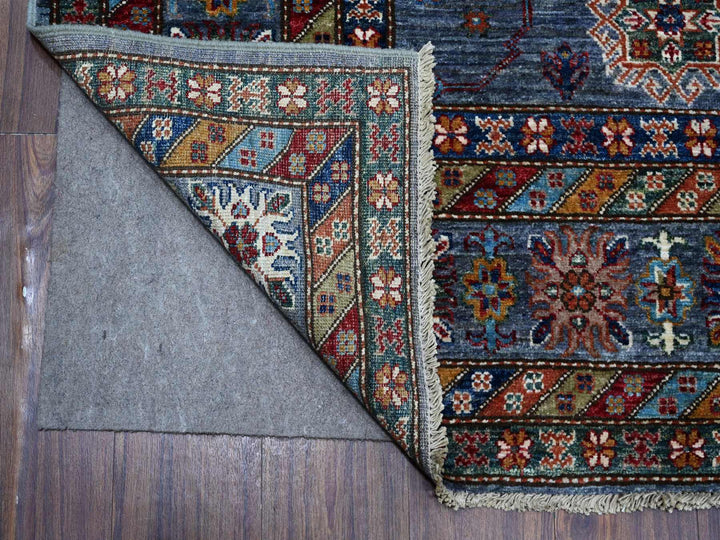 8'0" x 9'6" New Hand Knotted Grey Wool Rectangle Oriental Rug - MOA10289095