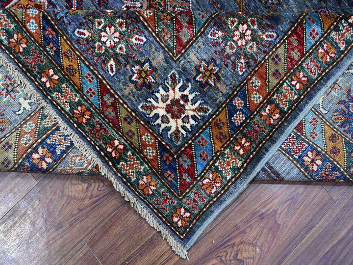 8'0" x 9'6" New Hand Knotted Grey Wool Rectangle Oriental Rug - MOA10289095