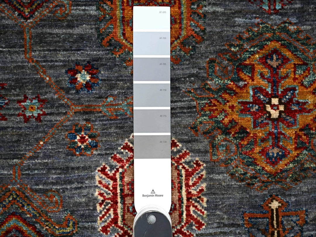 8'0" x 9'6" New Hand Knotted Grey Wool Rectangle Oriental Rug - MOA10289095