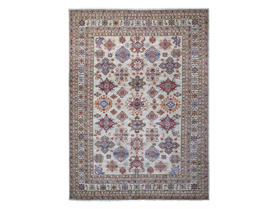 9'0" x 12'3" New Hand Knotted Grey Wool Rectangle Oriental Rug - MOA10289103