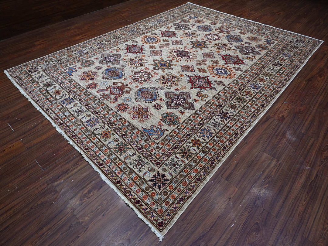 9'0" x 12'3" New Hand Knotted Grey Wool Rectangle Oriental Rug - MOA10289103