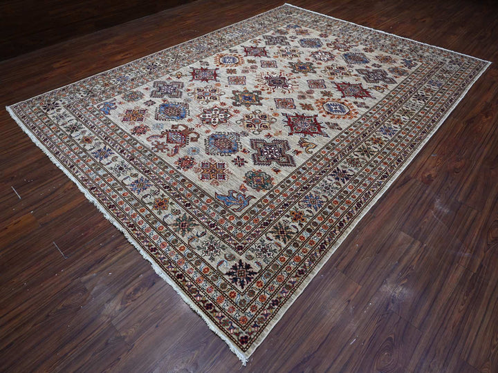 9'0" x 12'3" New Hand Knotted Grey Wool Rectangle Oriental Rug - MOA10289103