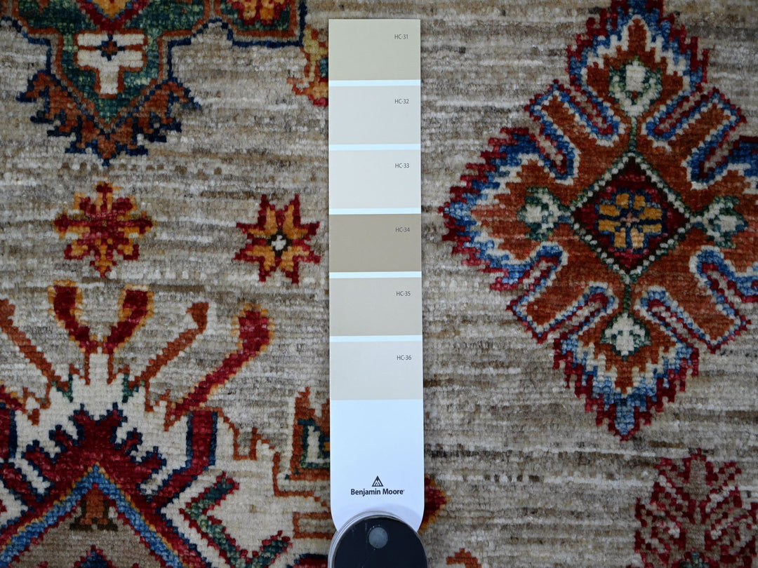 9'0" x 12'3" New Hand Knotted Grey Wool Rectangle Oriental Rug - MOA10289103