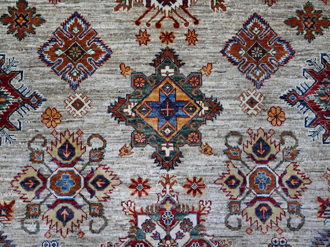 9'0" x 12'3" New Hand Knotted Grey Wool Rectangle Oriental Rug - MOA10289103