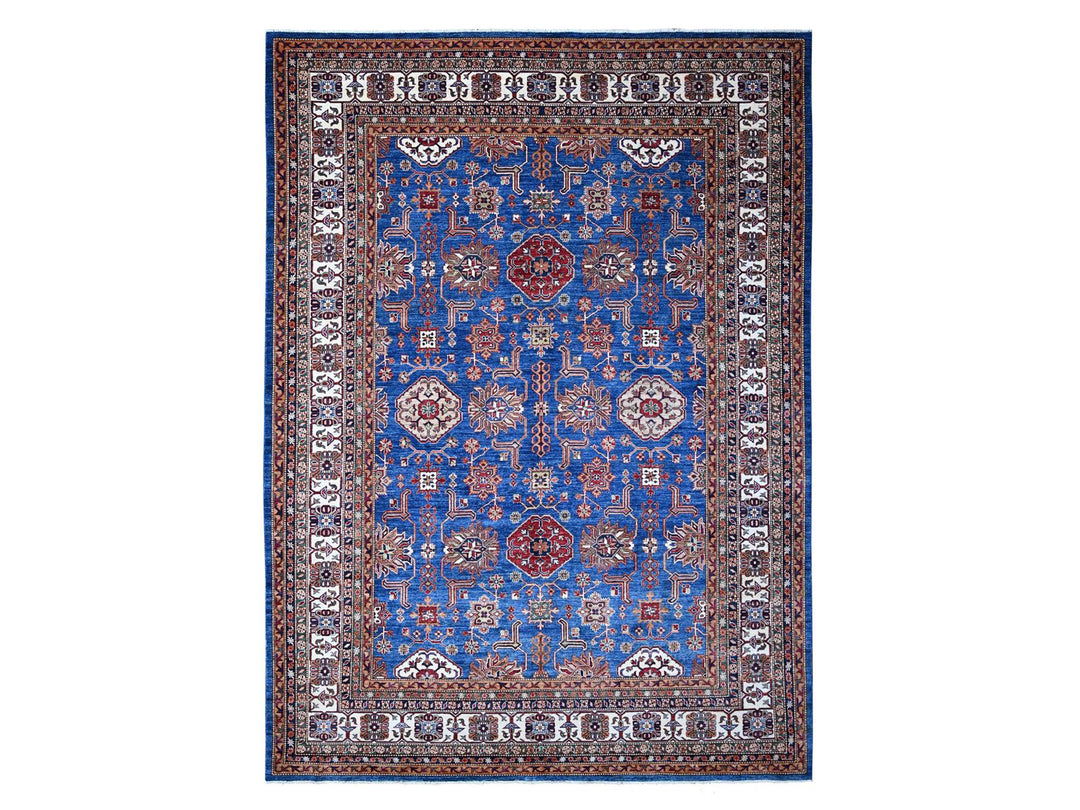 9'10" x 13'5" New Hand Knotted Blue Wool Rectangle Oriental Rug - MOA10289105
