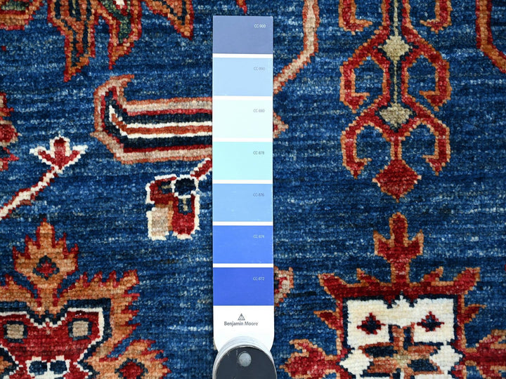 9'10" x 13'5" New Hand Knotted Blue Wool Rectangle Oriental Rug - MOA10289105