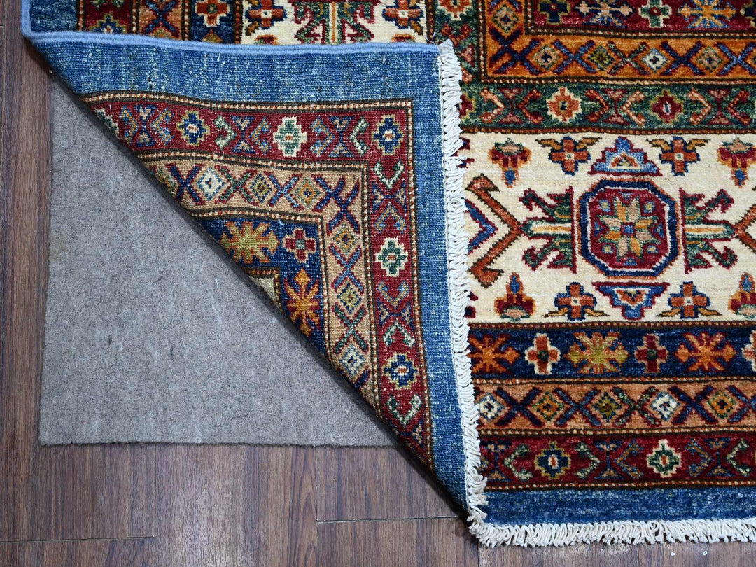 9'9" x 12'11" New Hand Knotted Blue Wool Rectangle Oriental Rug - MOA10289106