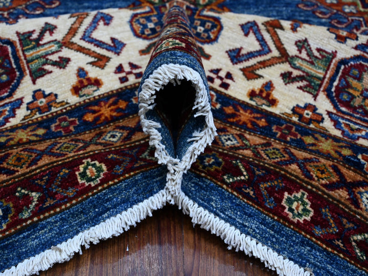 9'9" x 12'11" New Hand Knotted Blue Wool Rectangle Oriental Rug - MOA10289106