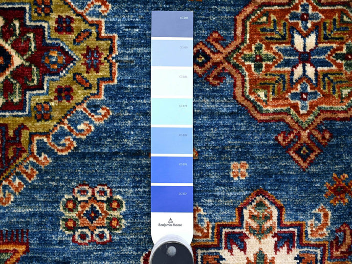 9'9" x 12'11" New Hand Knotted Blue Wool Rectangle Oriental Rug - MOA10289106