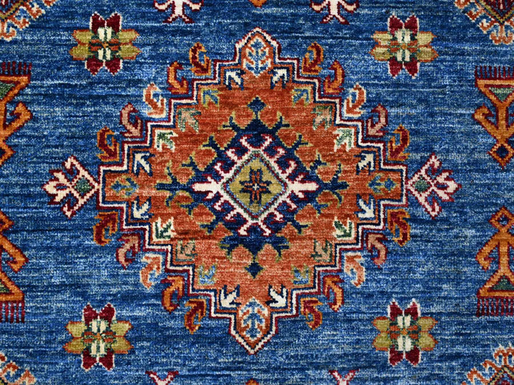 9'9" x 12'11" New Hand Knotted Blue Wool Rectangle Oriental Rug - MOA10289106