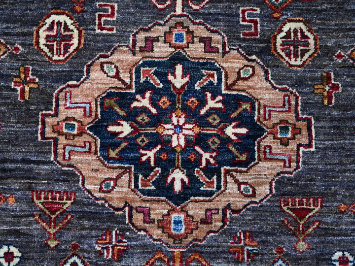 9'0" x 12'3" New Hand Knotted Grey Wool Rectangle Oriental Rug - MOA10289107