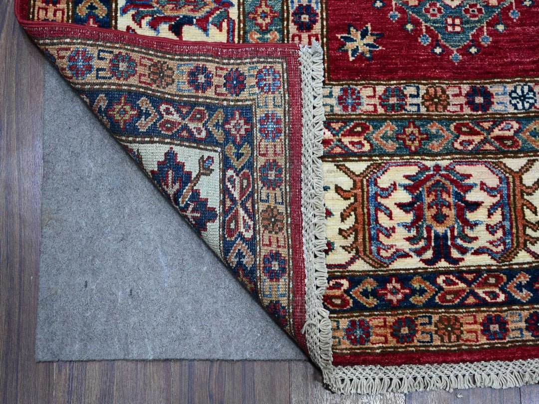 7'9" x 9'9" New Hand Knotted Red Wool Rectangle Oriental Rug - MOA10289110