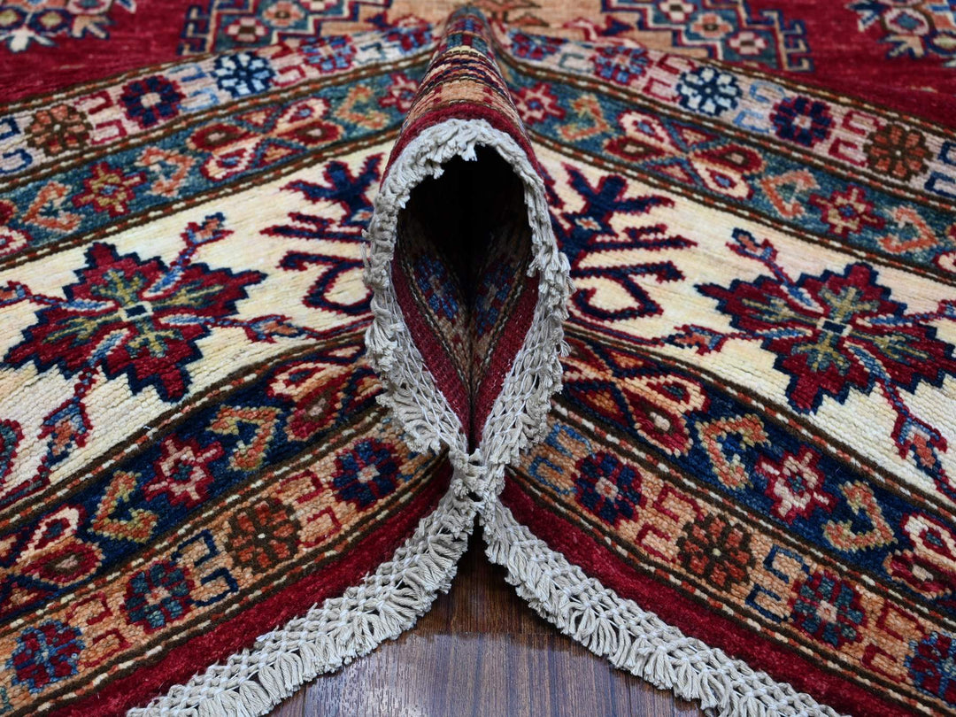 7'9" x 9'9" New Hand Knotted Red Wool Rectangle Oriental Rug - MOA10289110