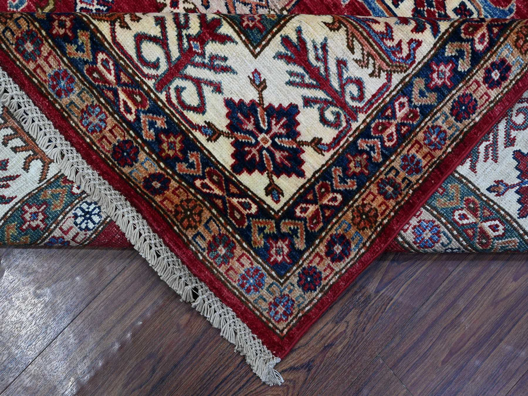 7'9" x 9'9" New Hand Knotted Red Wool Rectangle Oriental Rug - MOA10289110