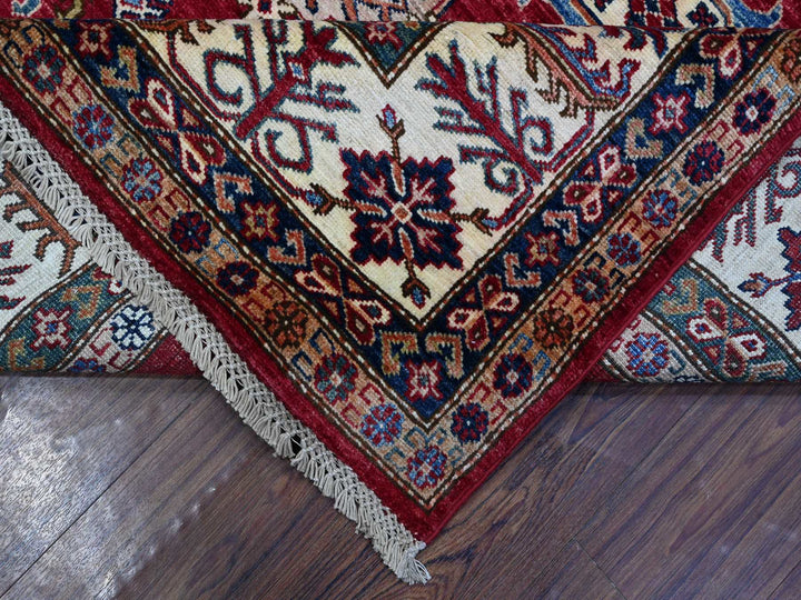 7'9" x 9'9" New Hand Knotted Red Wool Rectangle Oriental Rug - MOA10289110