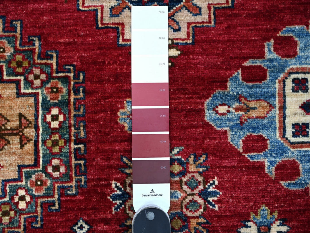 7'9" x 9'9" New Hand Knotted Red Wool Rectangle Oriental Rug - MOA10289110