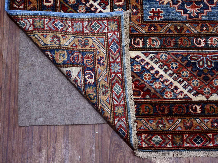 7'10" x 9'11" New Hand Knotted Blue Wool Rectangle Oriental Rug - MOA10289112