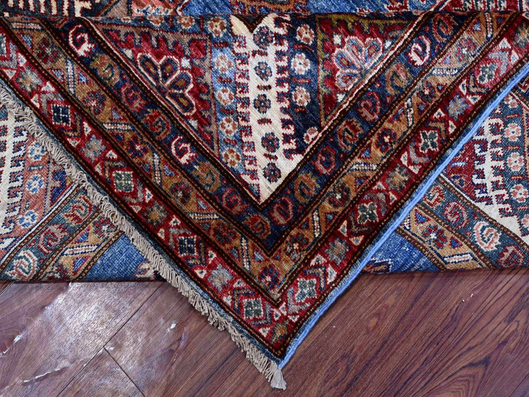 7'10" x 9'11" New Hand Knotted Blue Wool Rectangle Oriental Rug - MOA10289112