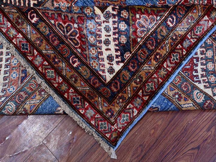 7'10" x 9'11" New Hand Knotted Blue Wool Rectangle Oriental Rug - MOA10289112