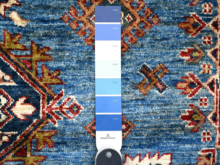 7'10" x 9'11" New Hand Knotted Blue Wool Rectangle Oriental Rug - MOA10289112