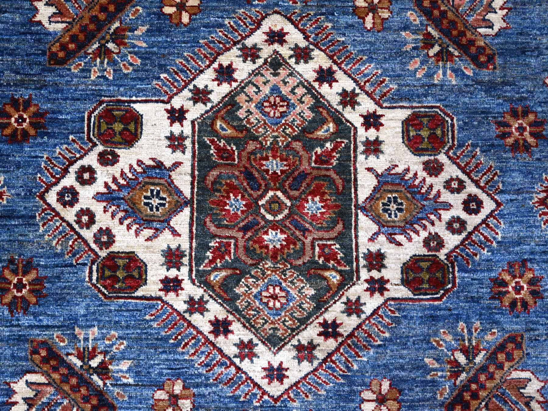 7'10" x 9'11" New Hand Knotted Blue Wool Rectangle Oriental Rug - MOA10289112