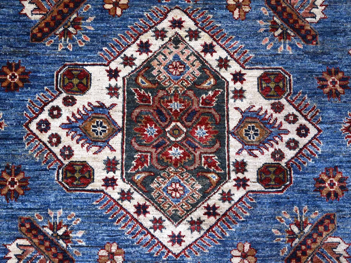 7'10" x 9'11" New Hand Knotted Blue Wool Rectangle Oriental Rug - MOA10289112