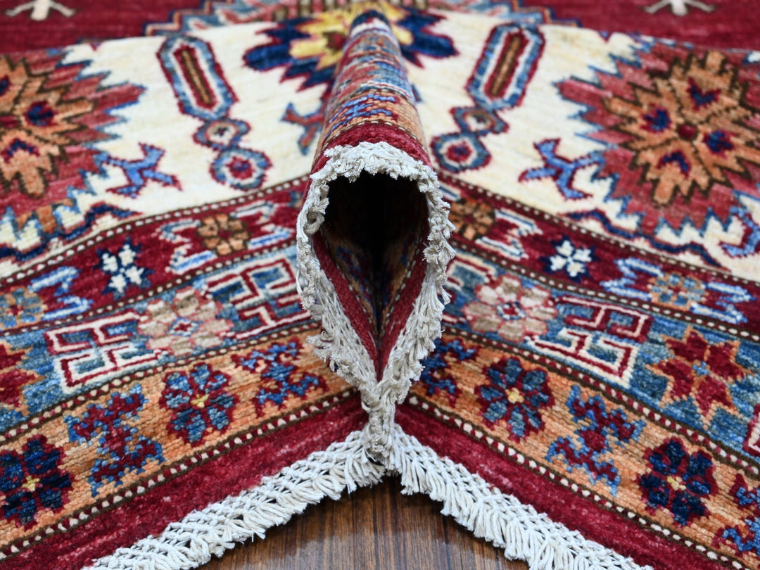 8'10" x 12'5" New Hand Knotted Red Wool Rectangle Oriental Rug - MOA10289132