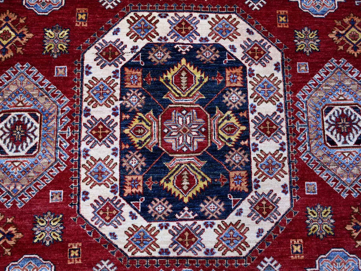 8'10" x 12'5" New Hand Knotted Red Wool Rectangle Oriental Rug - MOA10289132