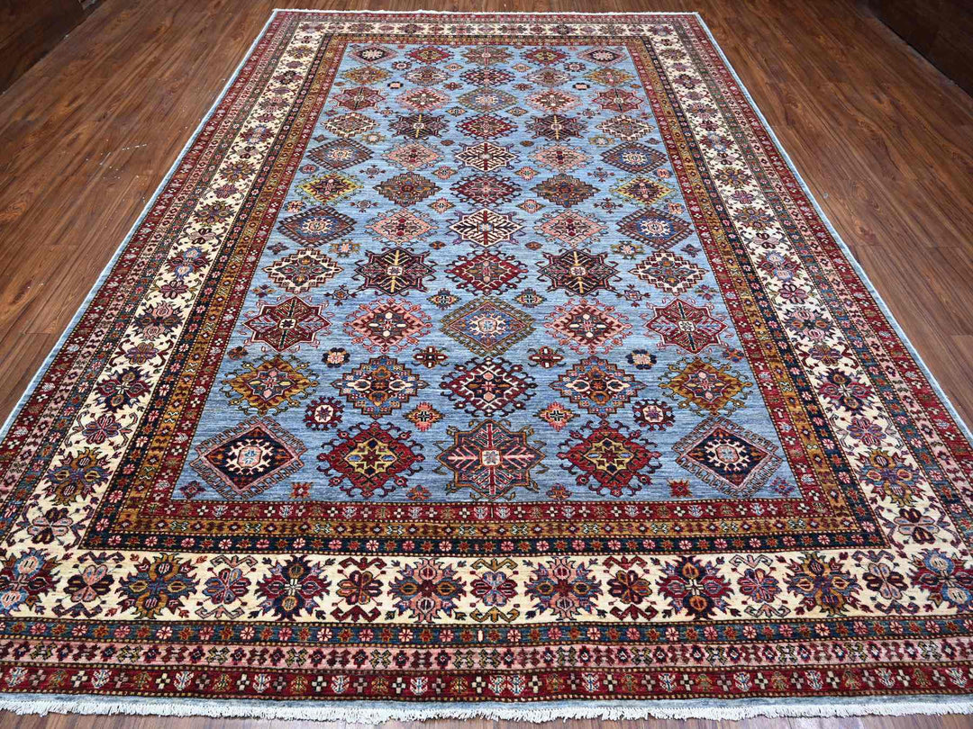 8'11" x 12'6" New Hand Knotted Grey Wool Rectangle Oriental Rug - MOA10289133