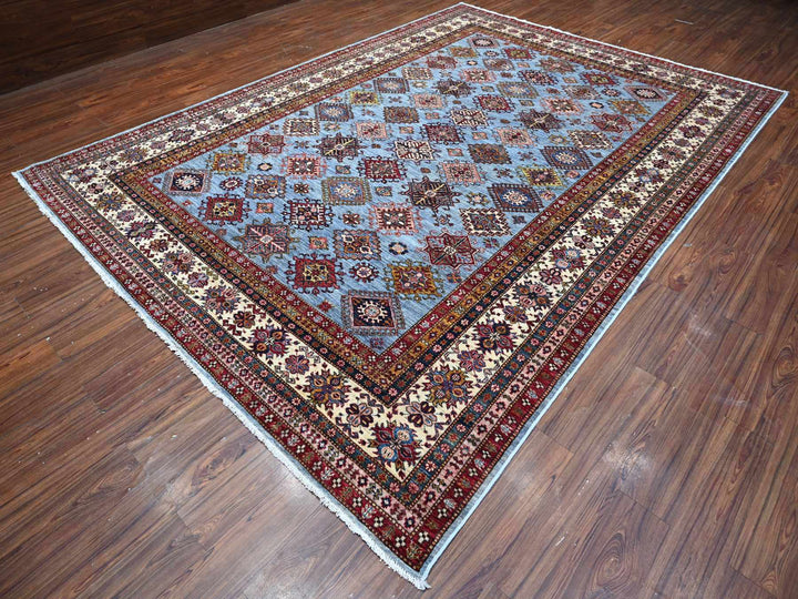 8'11" x 12'6" New Hand Knotted Grey Wool Rectangle Oriental Rug - MOA10289133