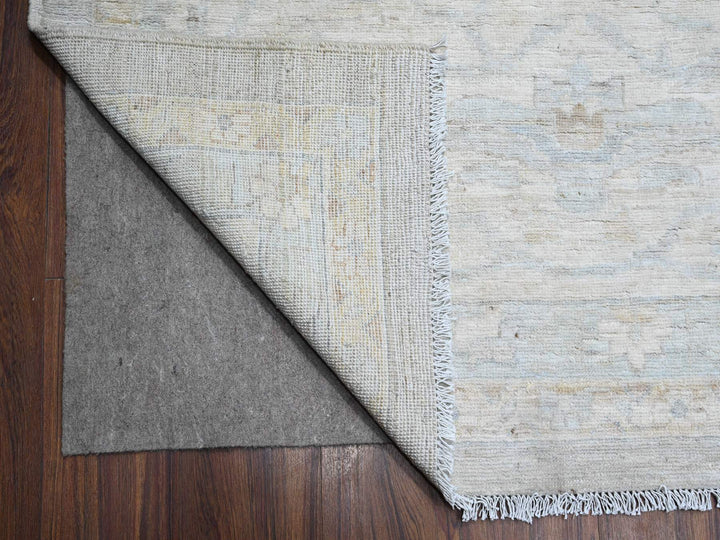 13'7" x 16'11" New Hand Knotted Grey Wool Rectangle Oriental Rug - MOA10289146