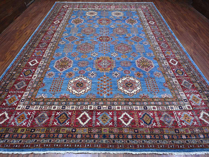 10'2" x 13'8" New Hand Knotted Blue Wool Rectangle Oriental Rug - MOA10289198