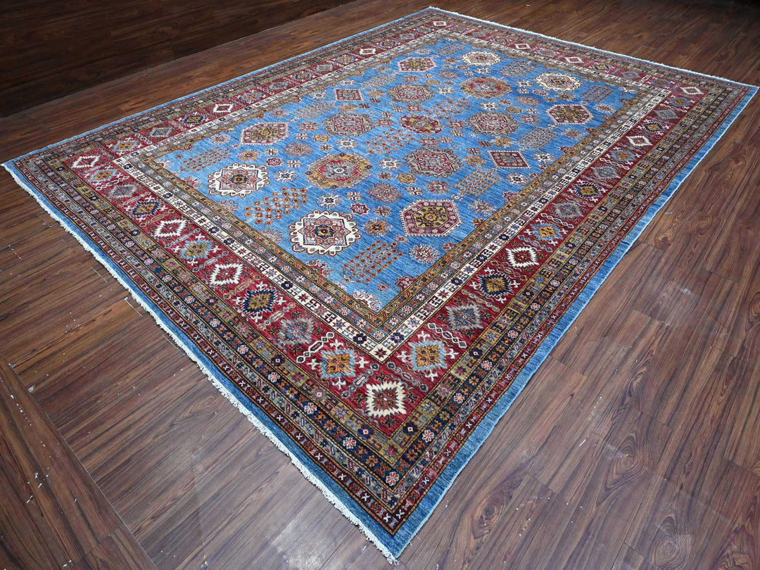 10'2" x 13'8" New Hand Knotted Blue Wool Rectangle Oriental Rug - MOA10289198
