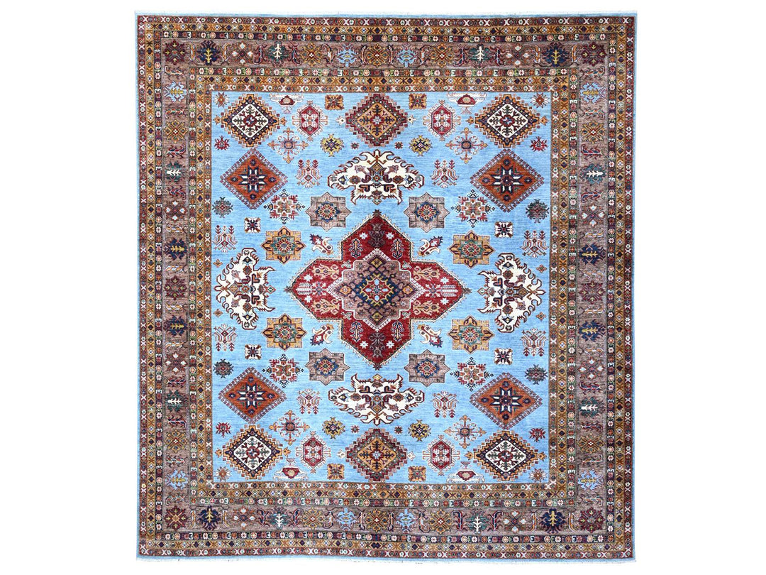 11'2" x 12'1" New Hand Knotted Grey Wool Rectangle Oriental Rug - MOA10289199