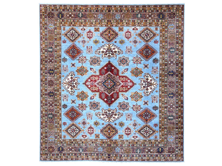 11'2" x 12'1" New Hand Knotted Grey Wool Rectangle Oriental Rug - MOA10289199