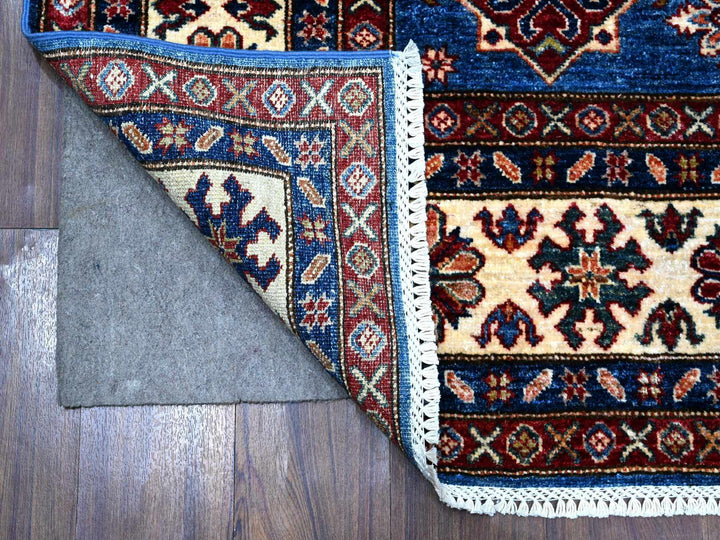 6'0" x 6'4" New Hand Knotted Blue Wool Square Oriental Rug - MOA10289211